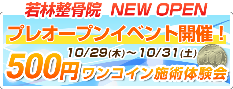 プレオープン限定ワンコインキャンペーン